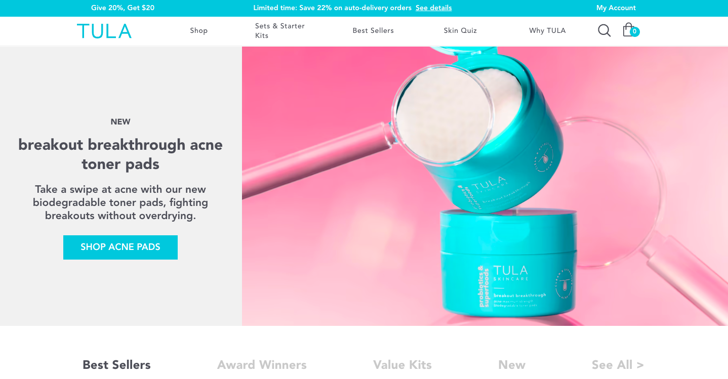 TULA Skincare website