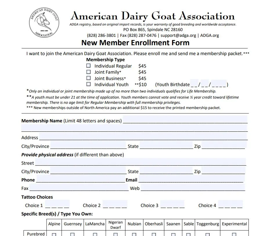 adga members application form