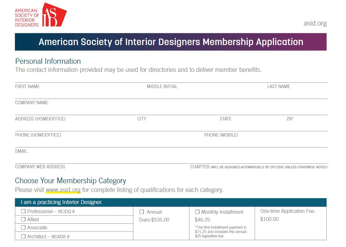 asid member registration form sample