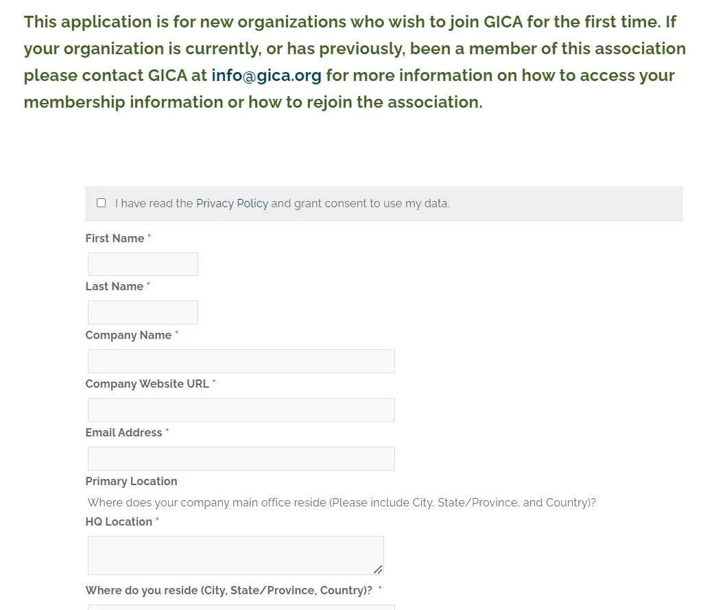 gica membership application form template