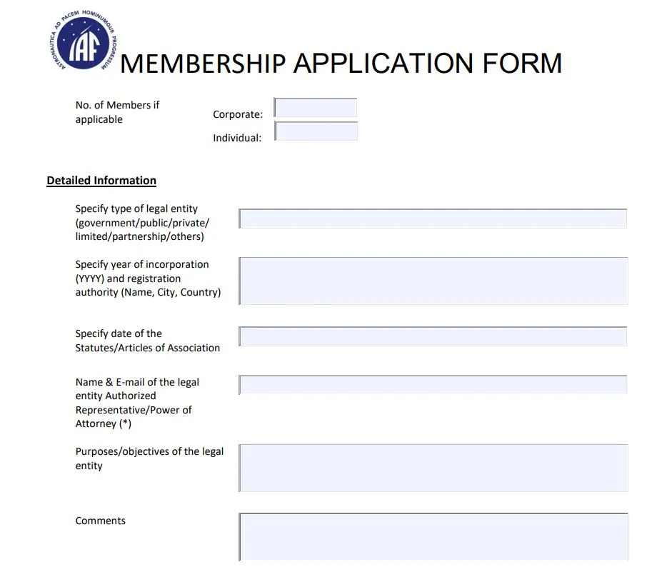 iaf member application form