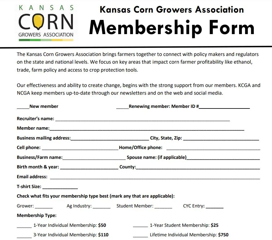 kcg membership form