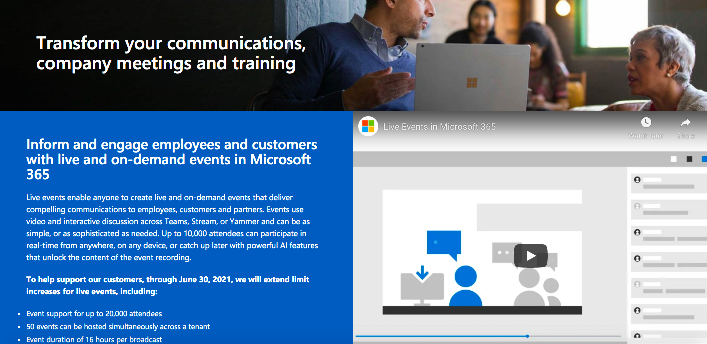 Microsoft 365 live events