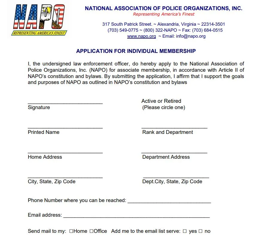 napo application form
