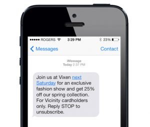 SMS message to engage with event attendees